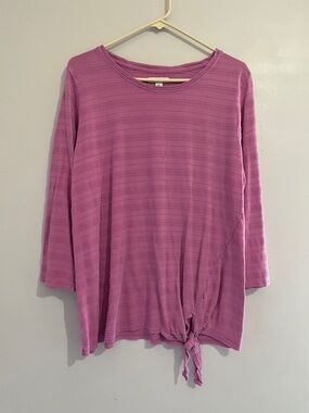 Sonoma Mauve-Pink 3/4 Sleeve Tie-Front Top Women’s size XL